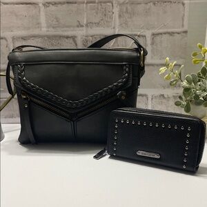 Black Crossbody Bag and Wallet Set